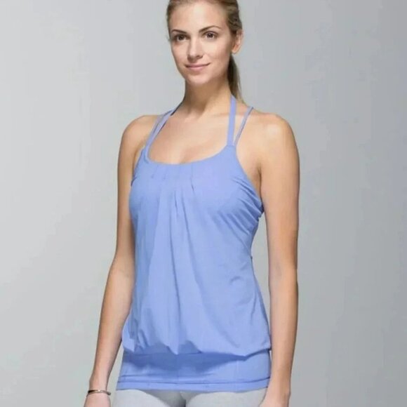 Lululemon Flow & Go Tank Periwinkle with Built-in Bra Size 4 - Picture 1 of 9